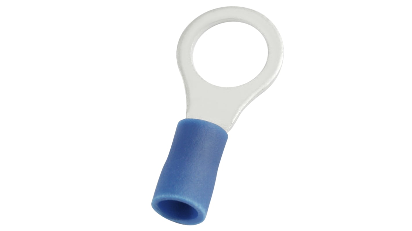 RS PRO Ringkabelschuh, Isoliert, Vinyl, Blau, aussen ø 12mm, innen ø 8.4mm, max. 2.5mm², 8.4mm