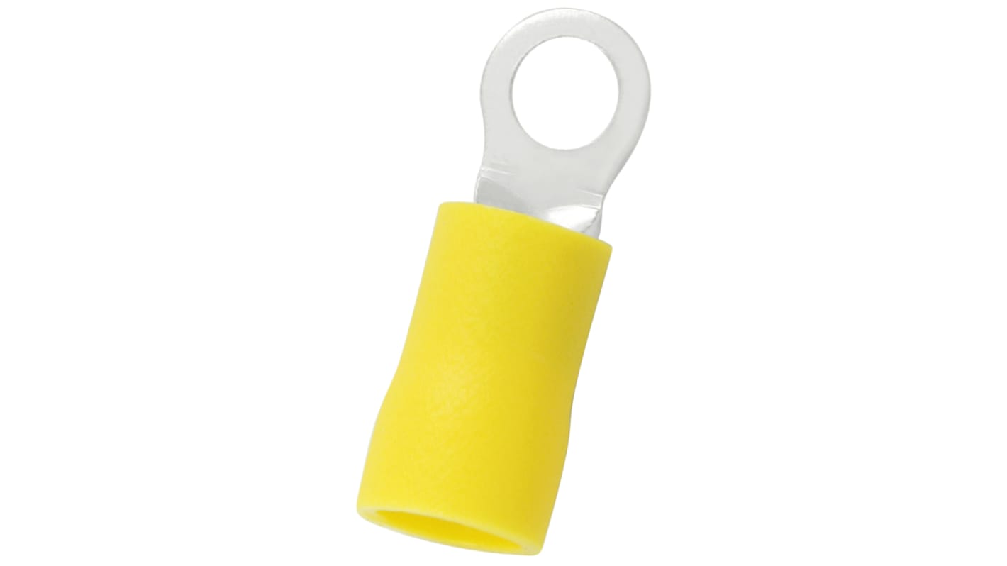 RS PRO Insulated Ring Terminal, 4.3mm Stud Size, 4mm² to 6mm² Wire Size, Yellow