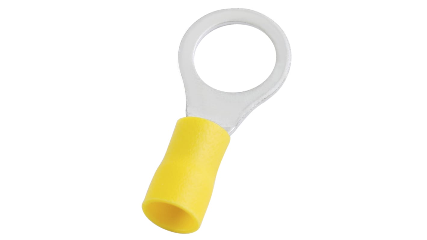 Cosses à œillet RS PRO, Isolée, Jaune, 6mm², 10.5mm, 15mm