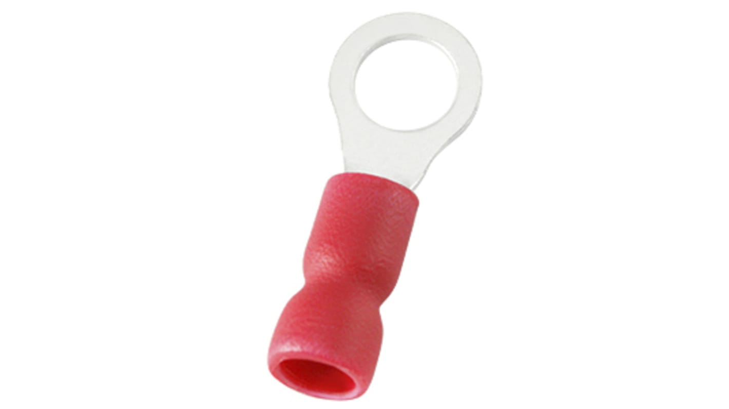 RS PRO Insulated Ring Terminal, 4.3mm Stud Size, 0.5mm² to 1.5mm² Wire Size, Red