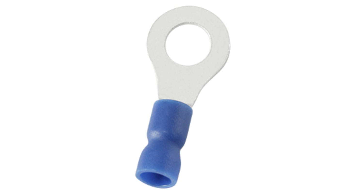 RS PRO Insulated Ring Terminal, 5.3mm Stud Size, 1.5mm² to 2.5mm² Wire Size, Blue