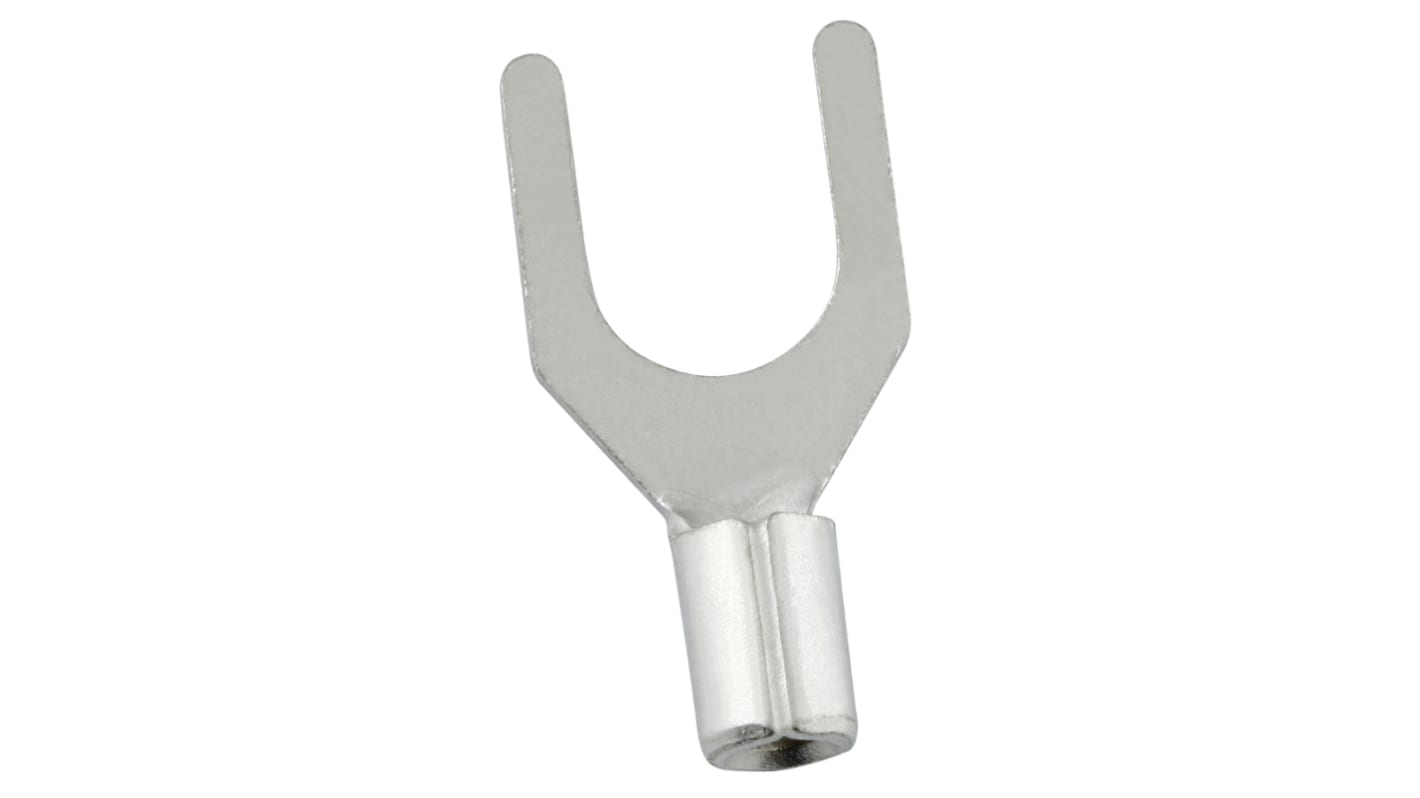 RS PRO Uninsulated Crimp Spade Connector, 0.5mm² to 1.5mm², 22AWG to 16AWG, 5.3mm Stud Size