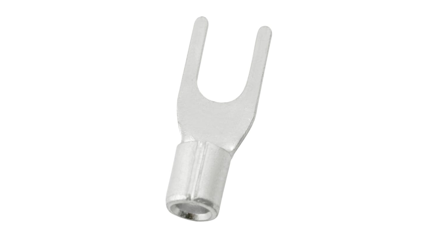 RS PRO Uninsulated Crimp Spade Connector, 1.5mm² to 2.5mm², 16AWG to 14AWG, 3.7mm Stud Size