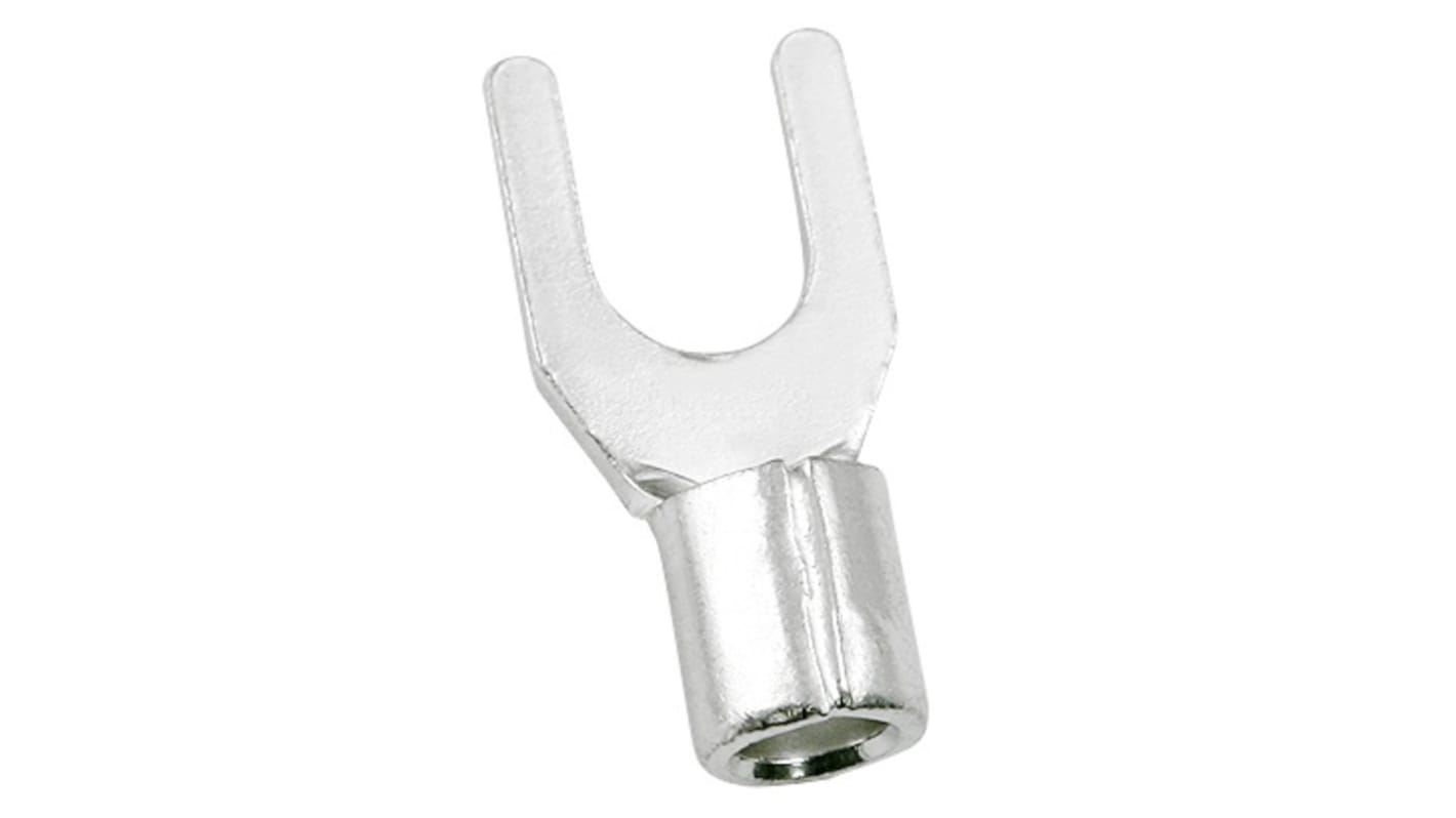 RS PRO Uninsulated Crimp Spade Connector, 4mm² to 6mm², 12AWG to 10AWG, 5.3mm Stud Size