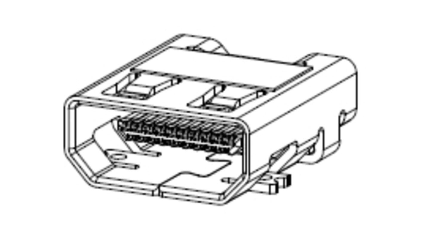 Connecteur HDMI Molex Femelle A souder 19 voies Type D Angle droit