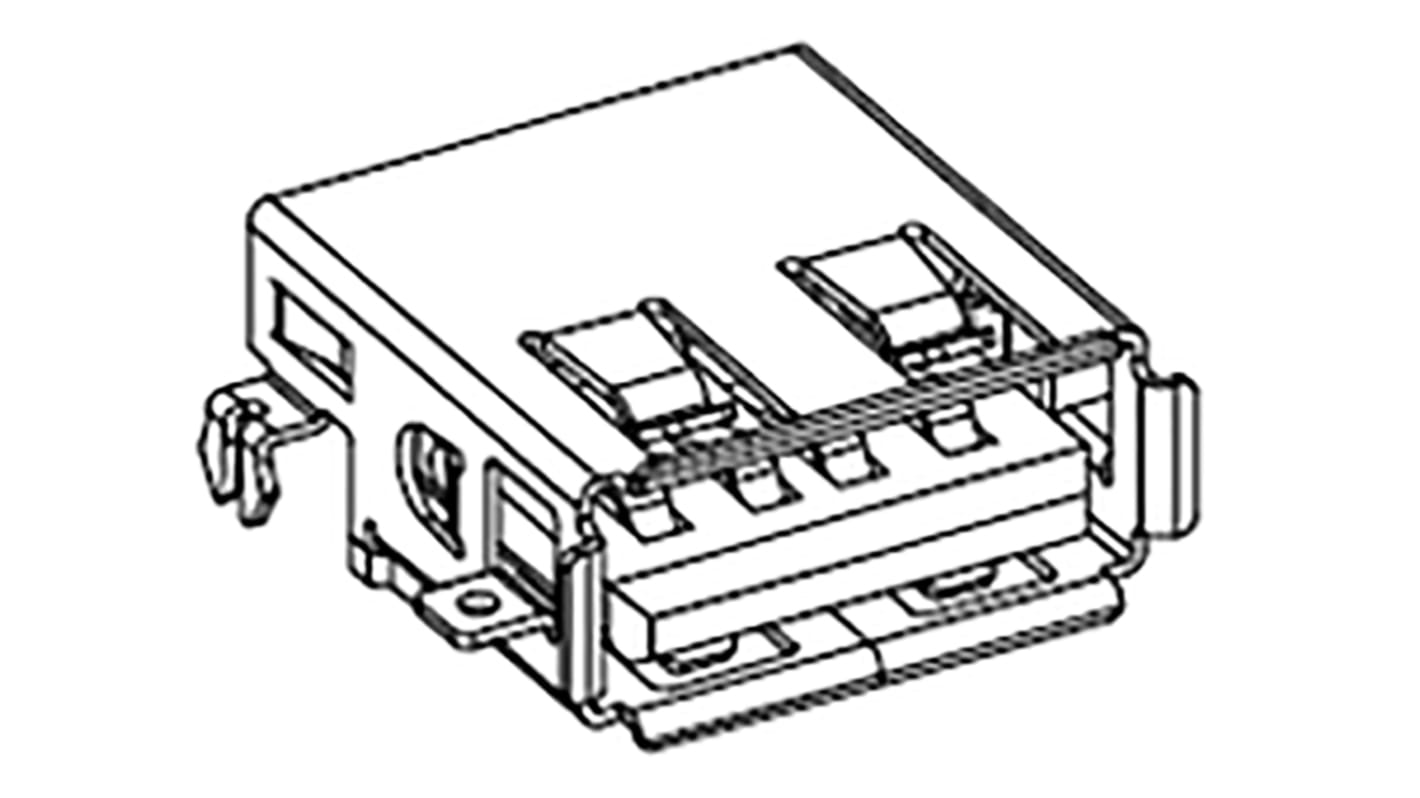 Connettore USB tipo A 2.0 Molex Femmina, Montaggio a pannello