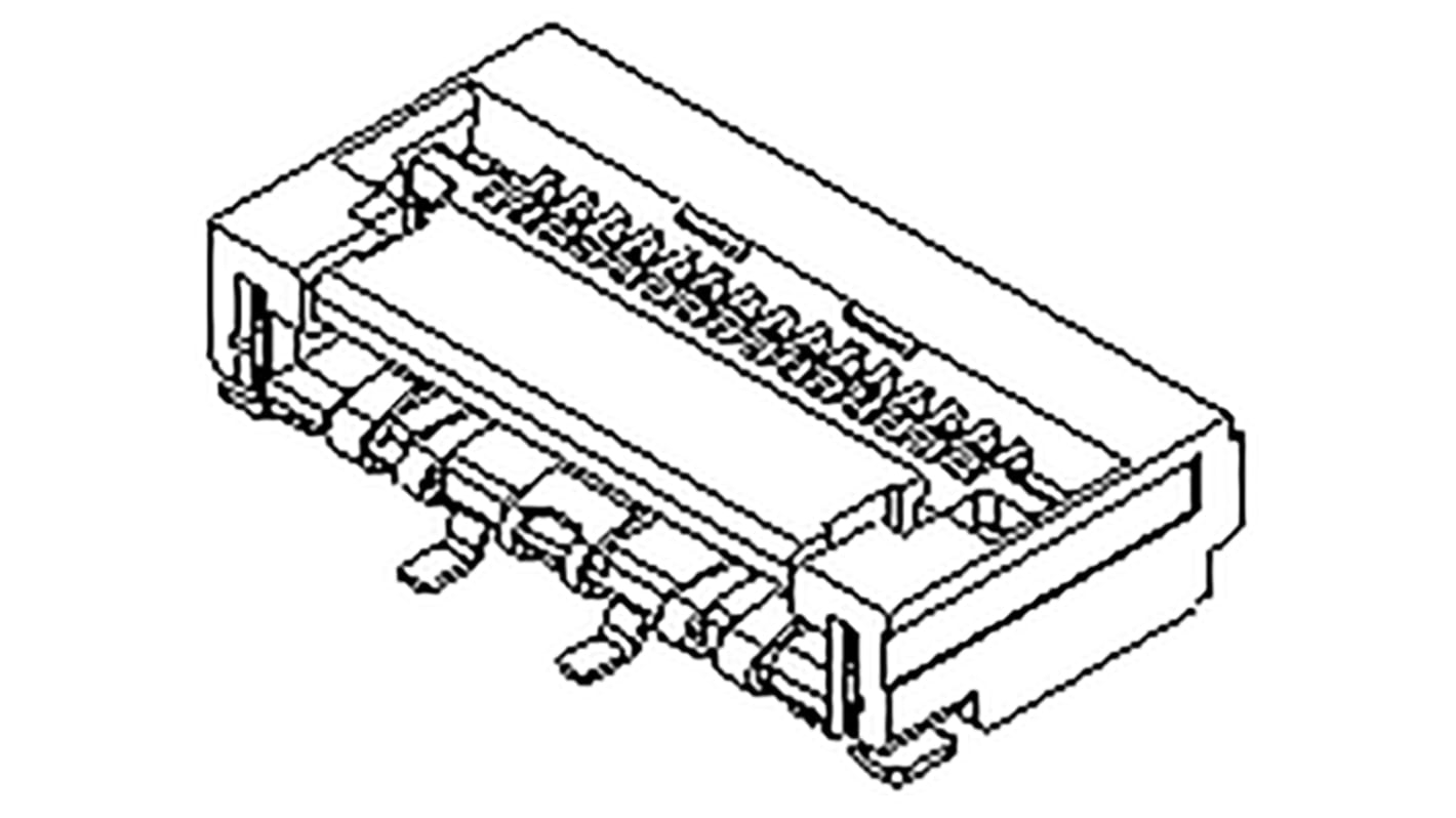 Molex, 502244 0.5mm Pitch 24 Way Right Angle Female FPC Connector, ZIF