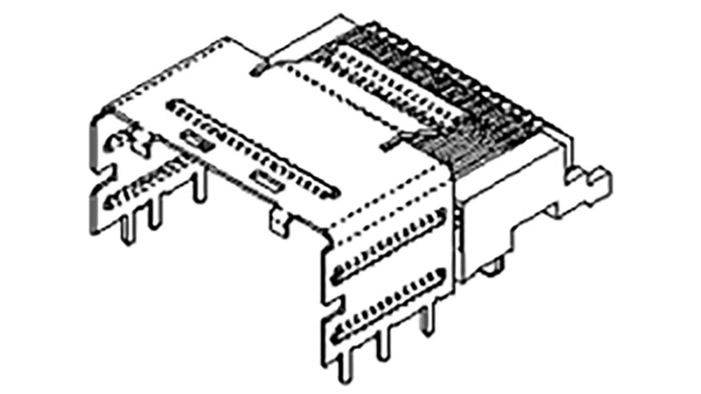 Conector macho para PCB Ángulo de 90° Molex serie iPass de 36 vías, 2 filas, paso 0.8mm, para soldar, Montaje en