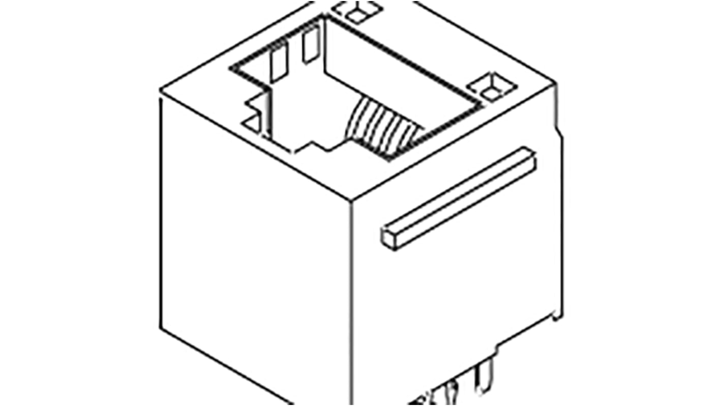 Konektor RJ45 Cat5e, svislý, Průchozí otvor, Samice, číslo řady: 85507, počet portů: 1