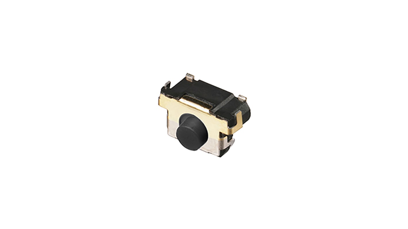 Black Side Tactile Switch, SPST 10 μA → 20 mA 0.85mm Edge Mount