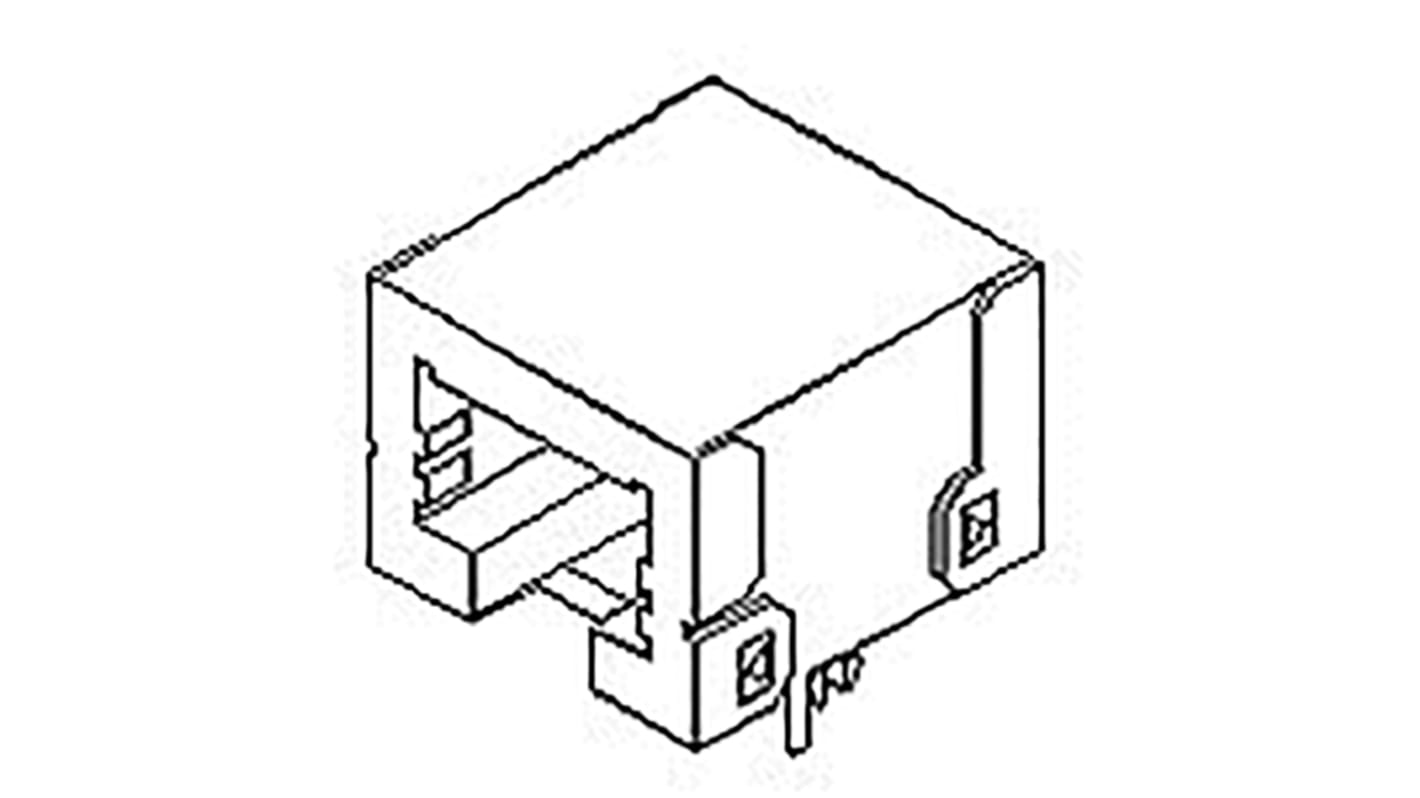 Molex 85505 Cat.5e RJ45-Steckverbinder Buchse, 1-Port 8P8C-polig Geschirmt, Leiterplatten-Montage abgewinkelt