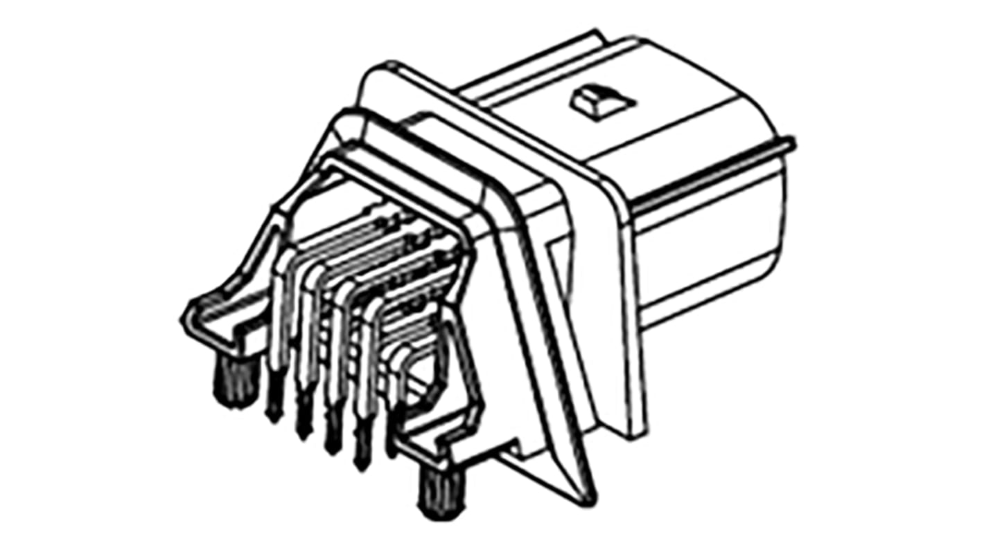 Connettore automotive Molex, Maschio, 22A, 8 vie, 2 file, Montaggio con foro passante