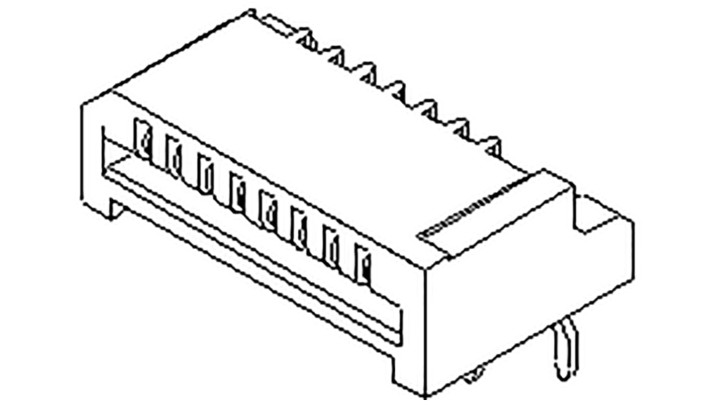 Connecteur FPC Molex 30 Contacts Haut pas 1mm, 1 Rangée(s), Femelle Non-ZIF Angle droit, montage Traversant 52807