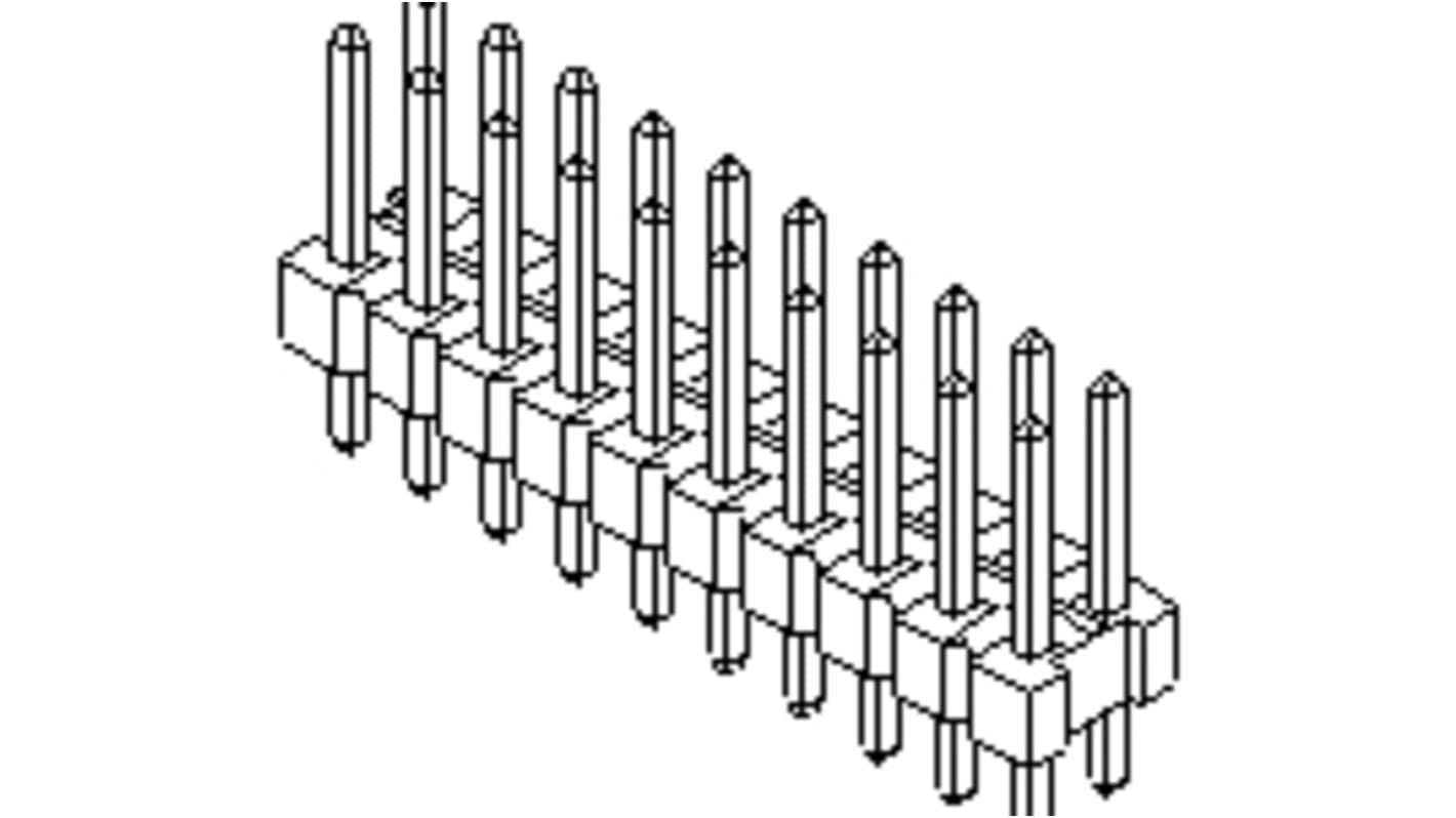 Connettore maschio Molex, 26 vie, 2 file, passo 2.54mm