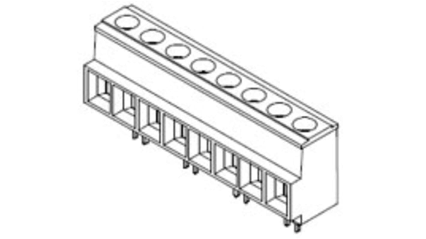 Borne para PCB Hembra Molex de 3 vías , paso 10.16mm, 60A, de color Negro, montaje Montaje en orificio pasante,