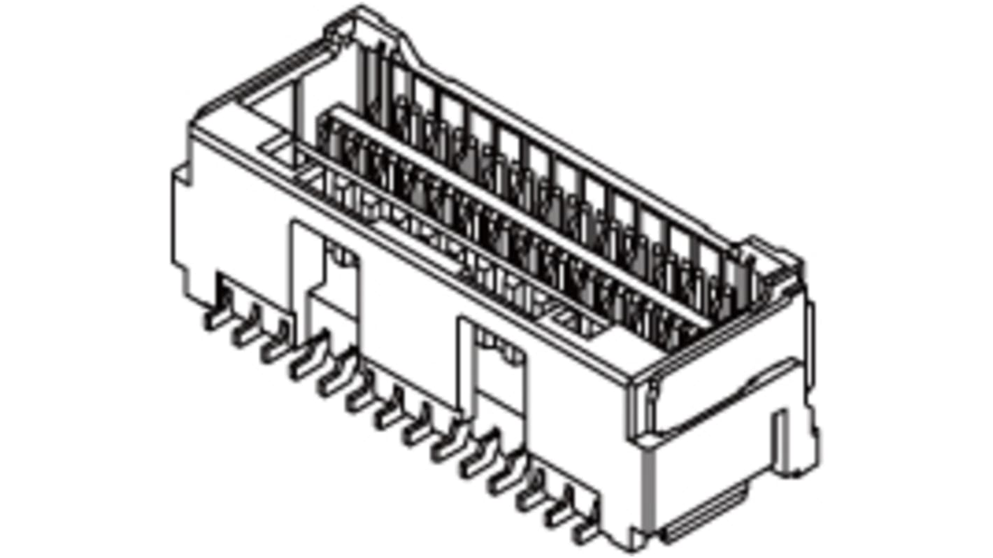 Conector hembra para PCB Molex serie CLIK-Mate 503154, de 10 vías en 2 filas, paso 1.5mm, 100 V, 12A, Montaje
