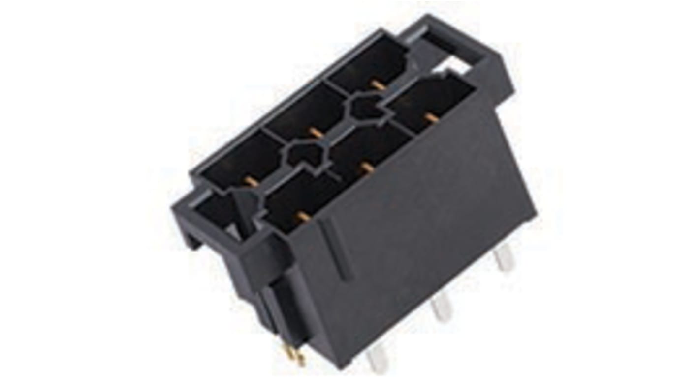 Molex Mini-Fit Sr. Series Straight Through Hole PCB Header, 6 Contact(s), 10.0mm Pitch, 2 Row(s), Shrouded