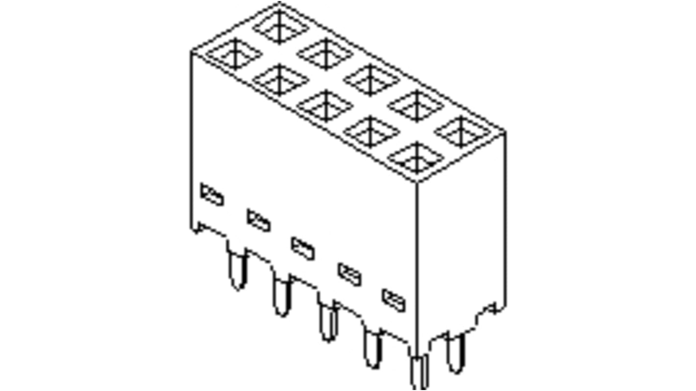 Molex C-Grid Series Straight Through Hole Mount PCB Socket, 20-Contact, 2-Row, 2.54mm Pitch, Solder Termination