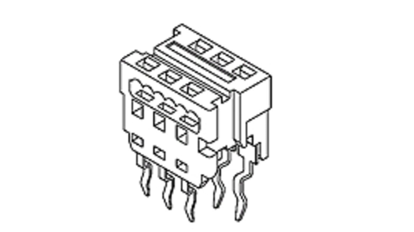 Connettore IDC Molex Femmina, 18 vie, 2 file, passo 1.27mm, Montaggio con foro passante