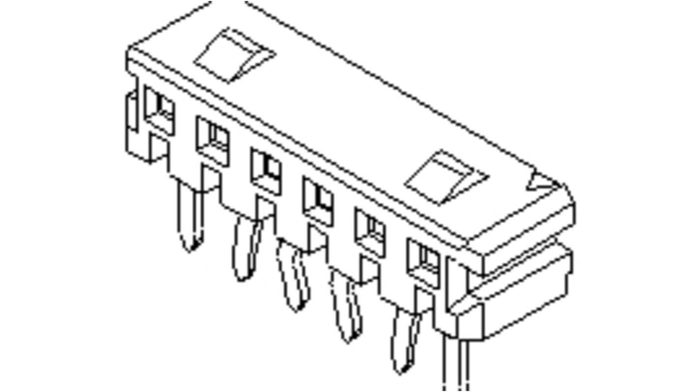 Presa PCB Molex, 4 vie, 1 fila, passo 2mm, Montaggio con foro passante