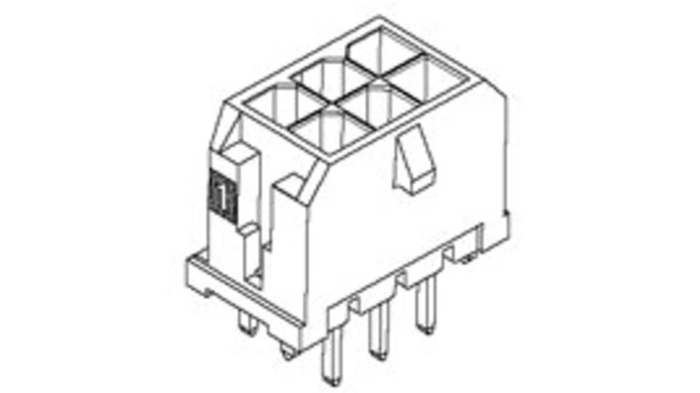 Conector macho para PCB Molex serie Micro-Fit 3.0 de 24 vías, 2 filas, paso 3.0mm, para soldar, Montaje en orificio