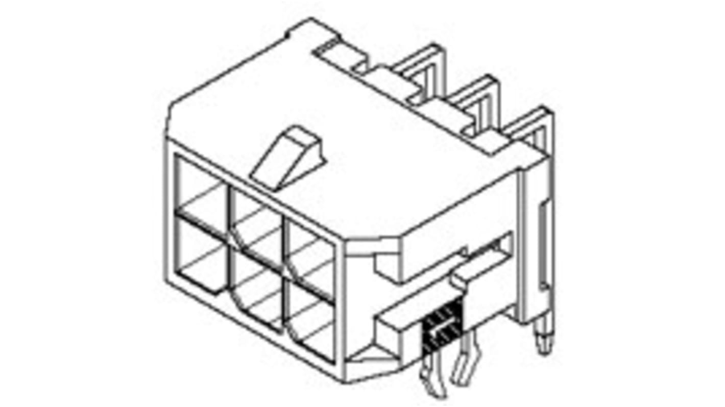 Conector macho para PCB Ángulo de 90° Molex serie Micro-Fit 3.0 de 22 vías, 2 filas, paso 3.0mm, para soldar, Montaje