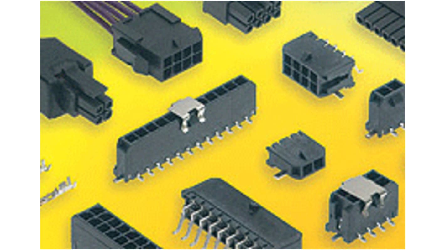 Conector macho para PCB Molex serie Micro-Fit 3.0 de 4 vías, 1 fila, paso 3.0mm, para soldar, Montaje en orificio