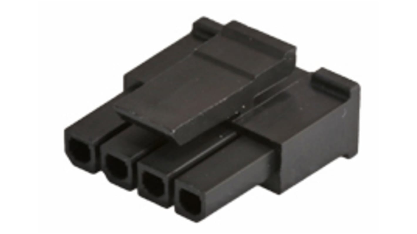 Carcasa de conector de crimpado Molex Hembra 43645-0408, paso: 3mm, 4 contactos, , 1 fila filas, Macho, Montaje en PCB