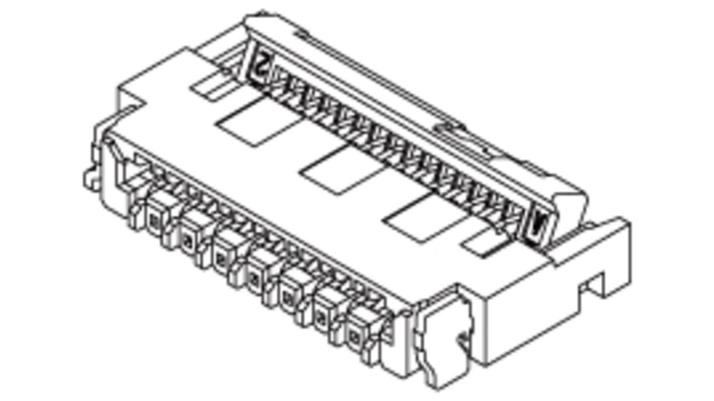 Connettore FPC Molex, 45 via/e , 1 fila/e , passo 0.3mm, Femmina, Montaggio superficiale