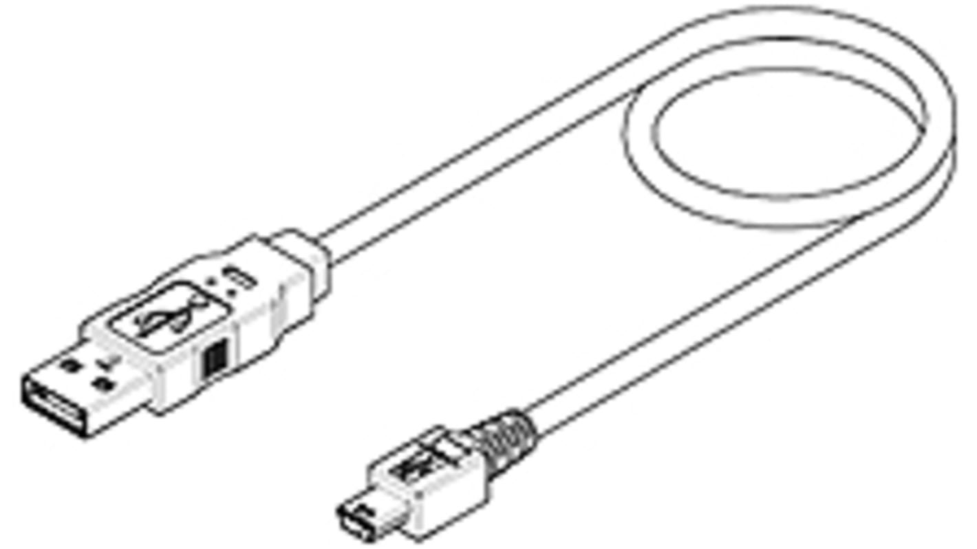 Molex USB 2.0 Cable, Male USB A to Male Mini USB B  Cable, 1.8m