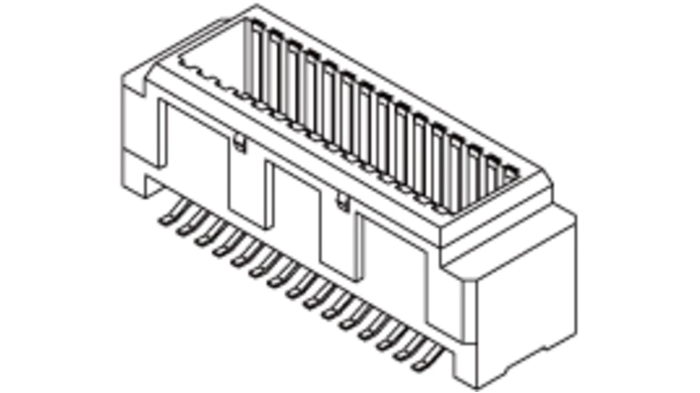Conector macho para PCB Molex serie SlimStack de 40 vías, 2 filas, paso 0.5mm, para soldar, Montaje en orificio pasante