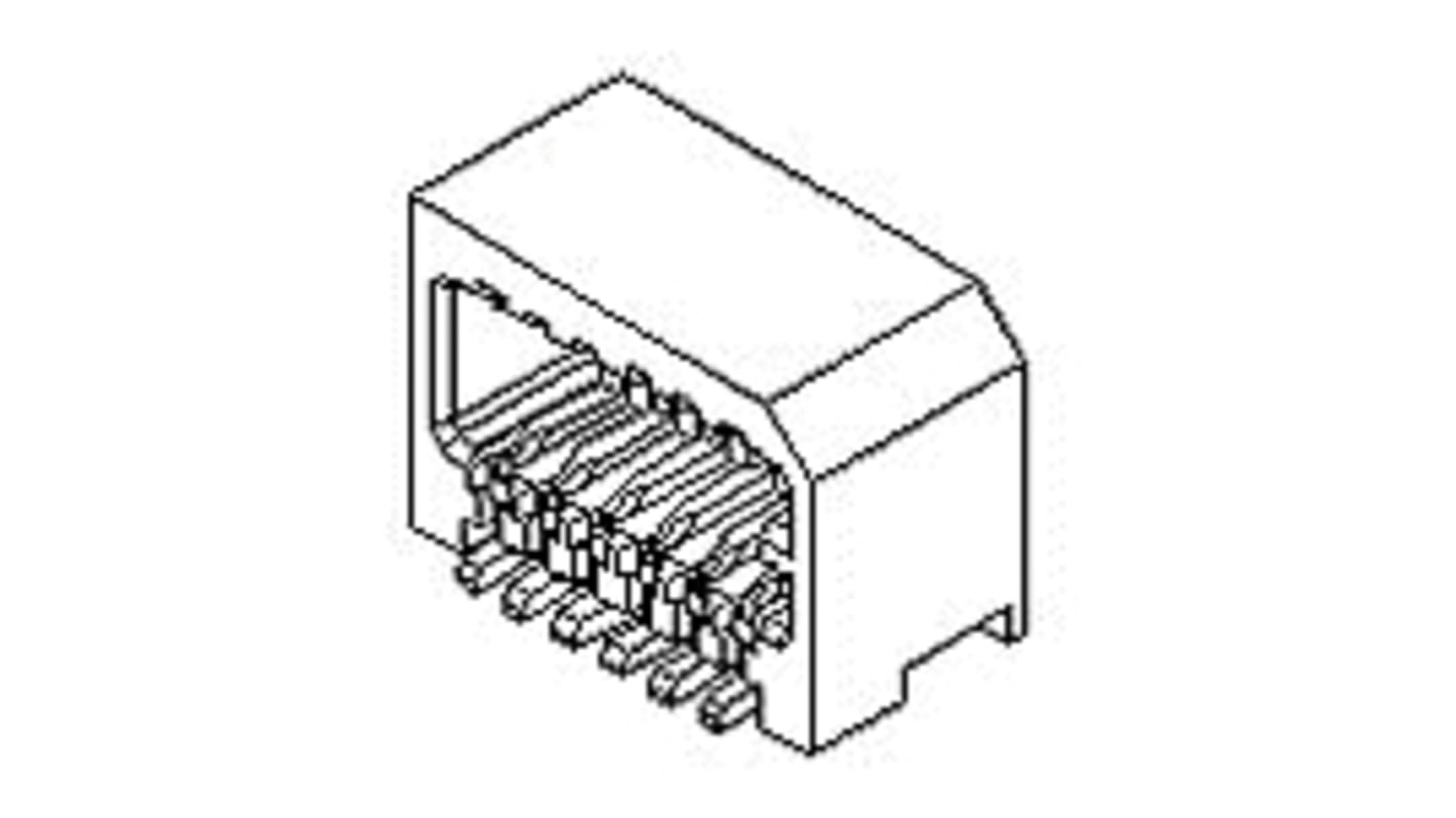 Molex SlimStack Series Right Angle Surface Mount PCB Header, 40 Contact(s), 0.8mm Pitch, 2 Row(s), Shrouded