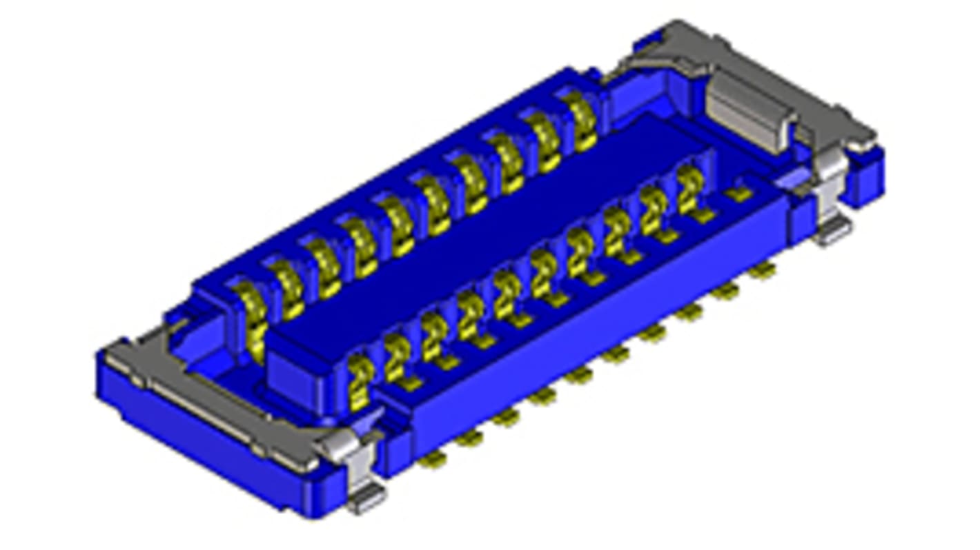 Molex Straight Surface Mount PCB Socket, 10-Contact, 2-Row, 0.4mm Pitch, Solder Termination