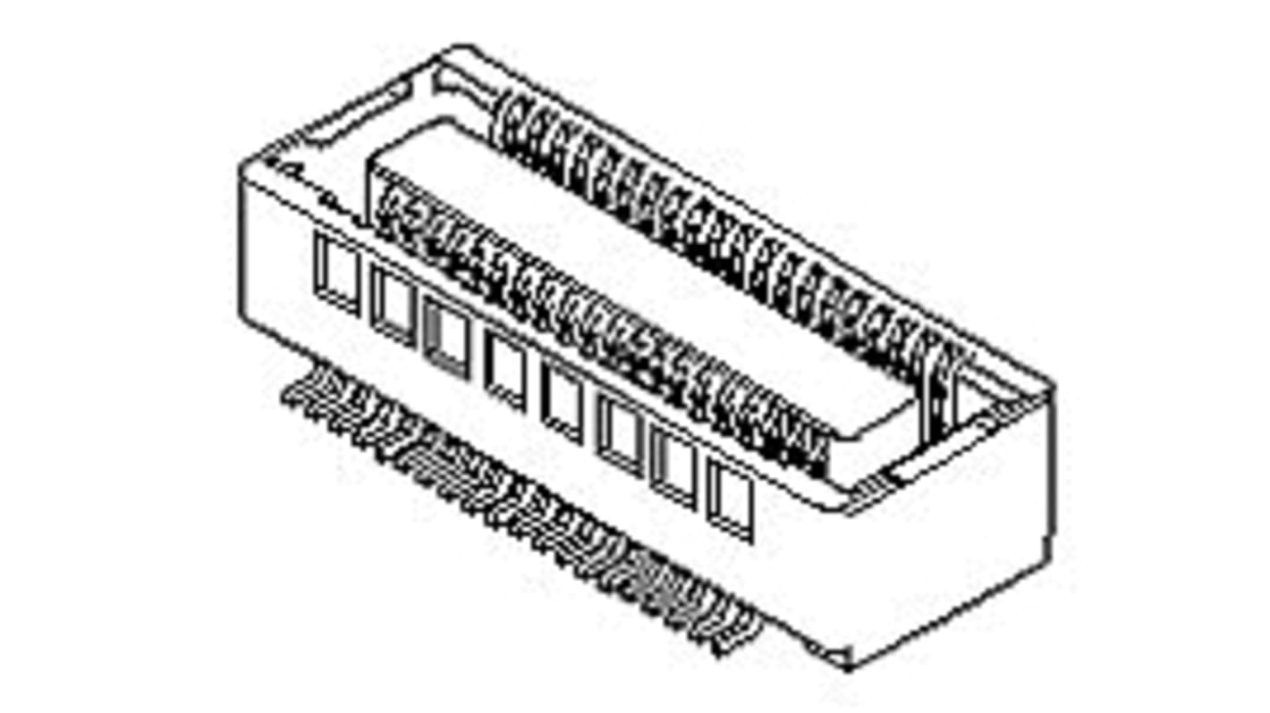 Molex Straight Surface Mount PCB Socket, 60-Contact, 2-Row, 0.4mm Pitch, Solder Termination