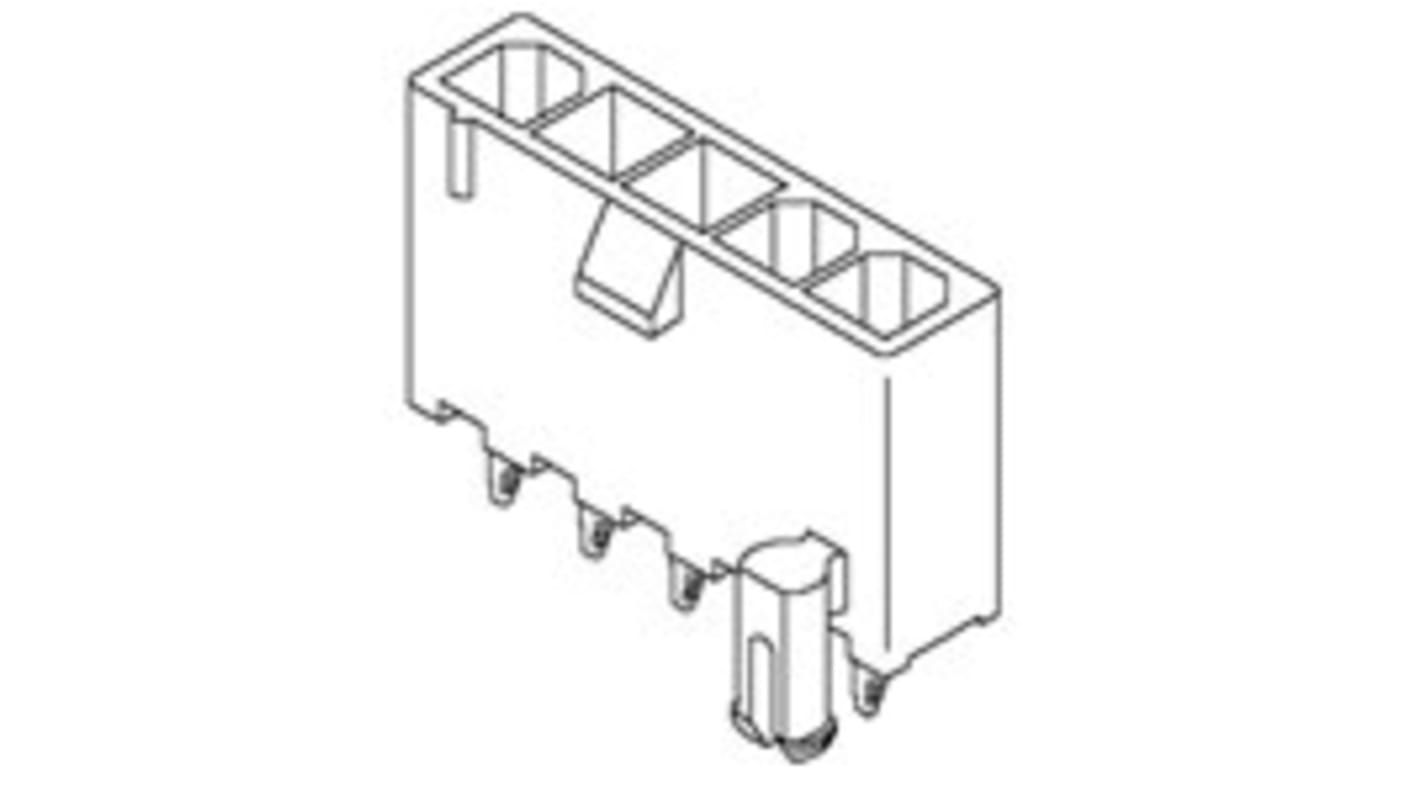 Molex Mini-Fit Jr. Series Straight Through Hole PCB Header, 3 Contact(s), 4.2mm Pitch, 1 Row(s), Shrouded