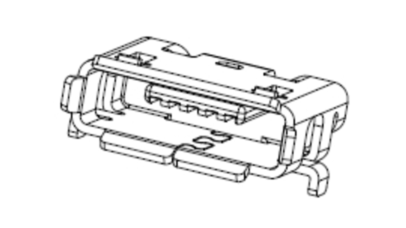 Molex USB csatlakozó Nő Derékszögű, Felületszerelt, verzió: 2.0, 30.0 V, 1.0A