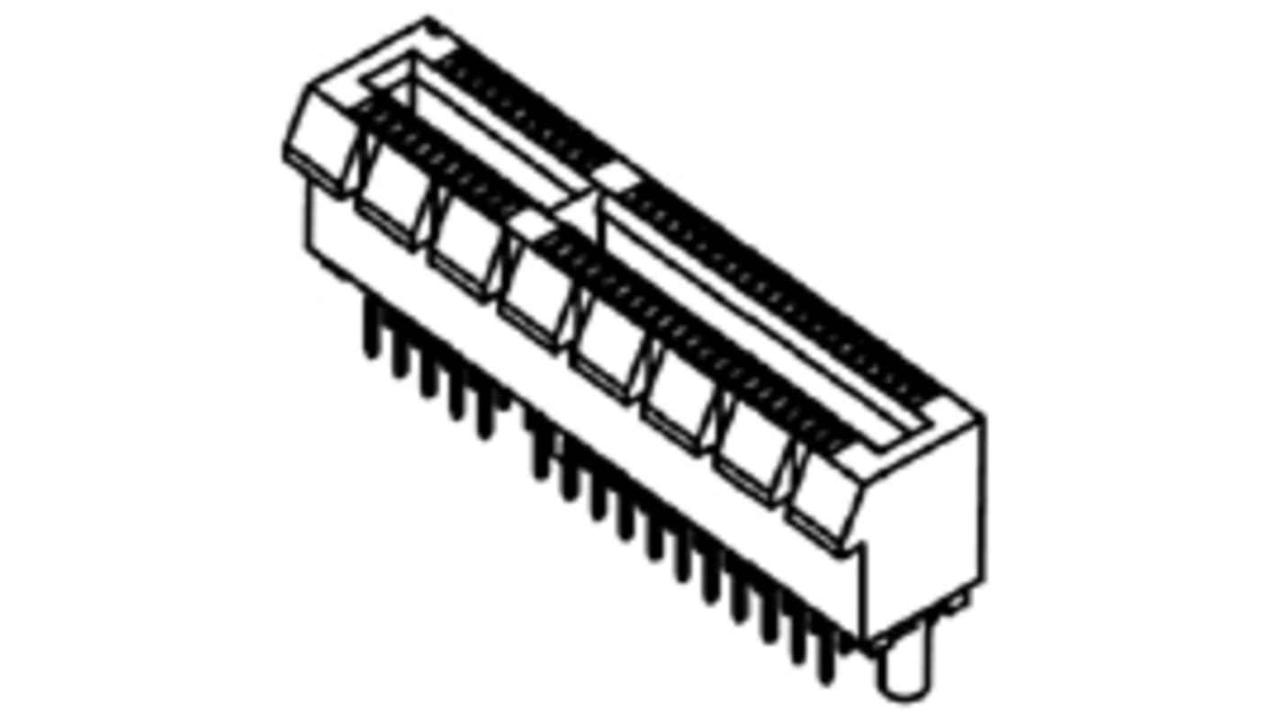Molex Vertical Male Edge Connector, Through Hole Mount, 64-Contacts, 1mm Pitch, Solder Termination