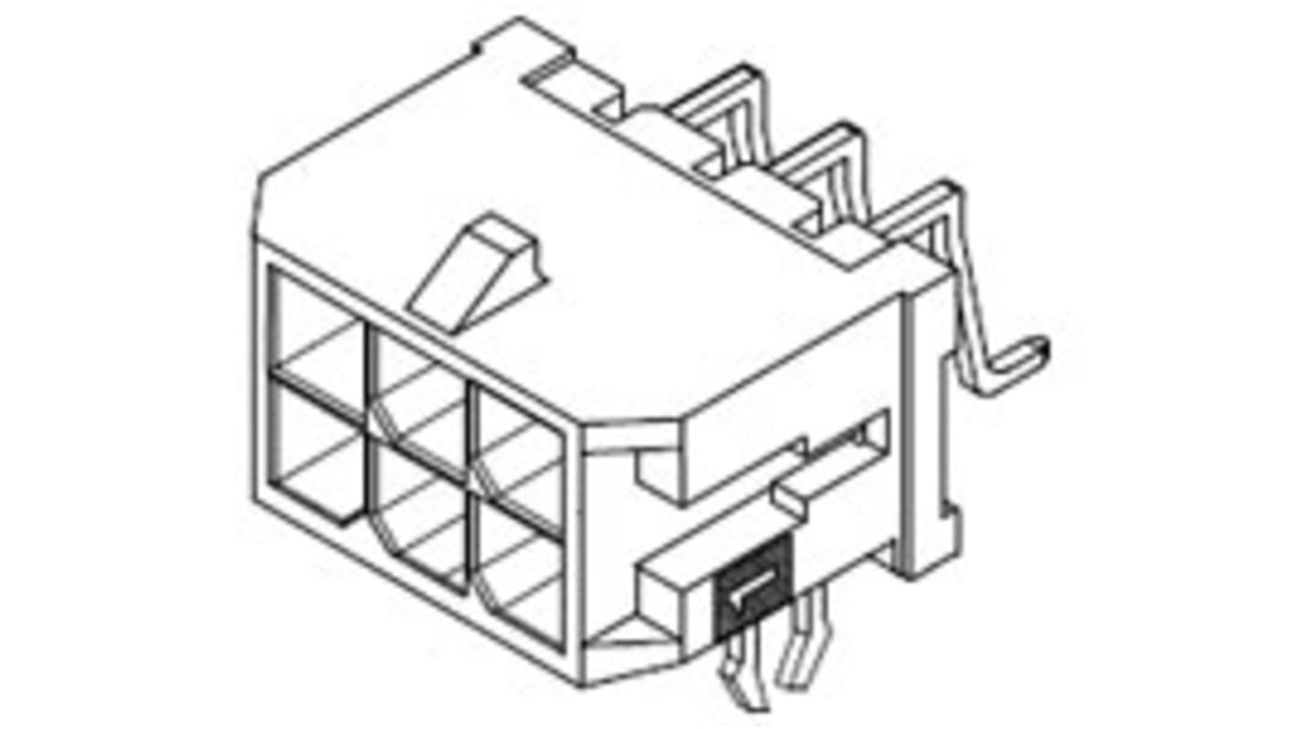 Embase pour CI Molex, Micro-Fit 3.0, 24 pôles , 3.0mm, 2 rangées , 8.5A, Angle droit