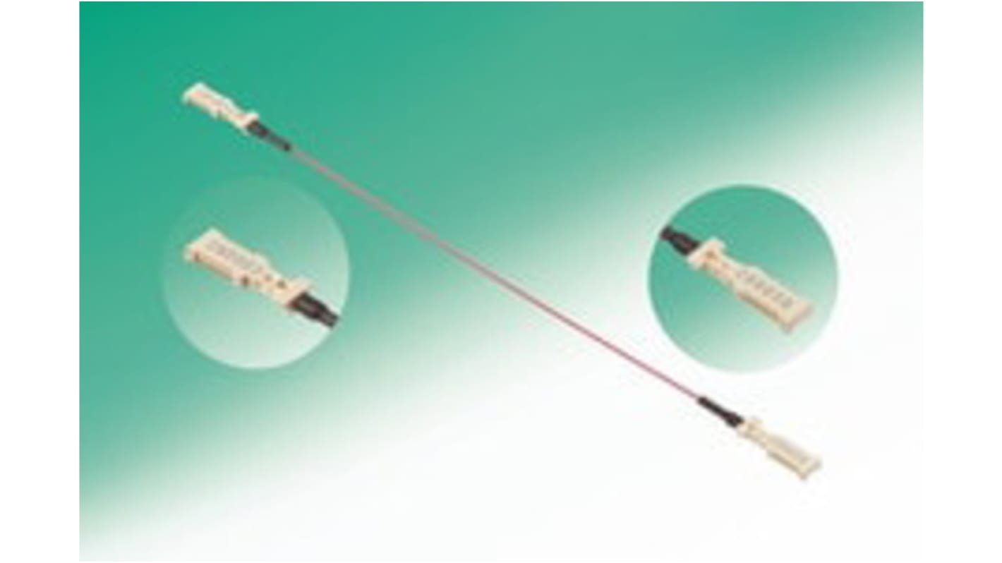 Hirose Fibre Optic Cable, 0.5mm, White, 80mm