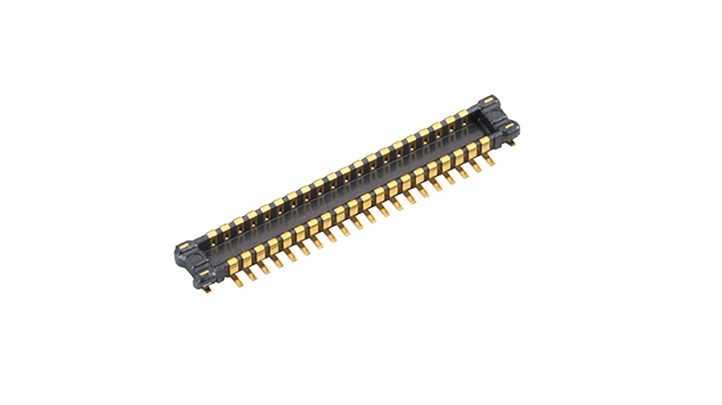 Panasonic A4S Series Straight Surface Mount PCB Header, 30 Contact(s), 0.4mm Pitch, 2 Row(s), Shrouded