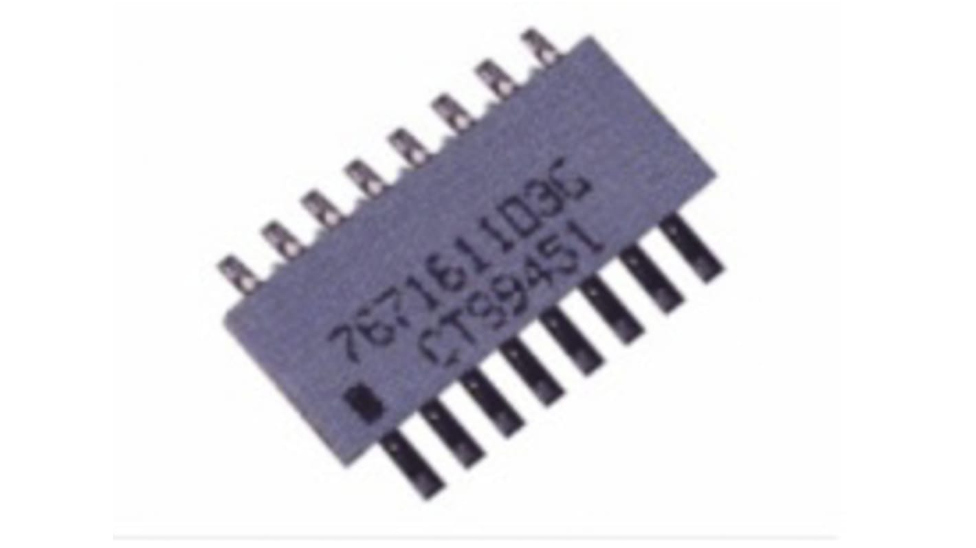 Matriz de resistencias CTS, 10kΩ, ±2%, , aislado, 8 resistencias, 1.8W, SOIC, Serie 766, Montaje superficial estándar