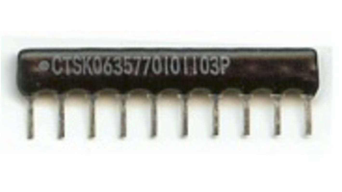 CTS, 770 10kΩ ±2% Bussed Resistor Array, 9 Resistors, 0.15W total, SIP, Pin