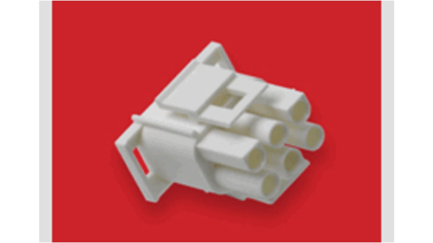 Molex Female Crimp Connector Housing, 6.35mm Pitch, 3 Way, 1 Row