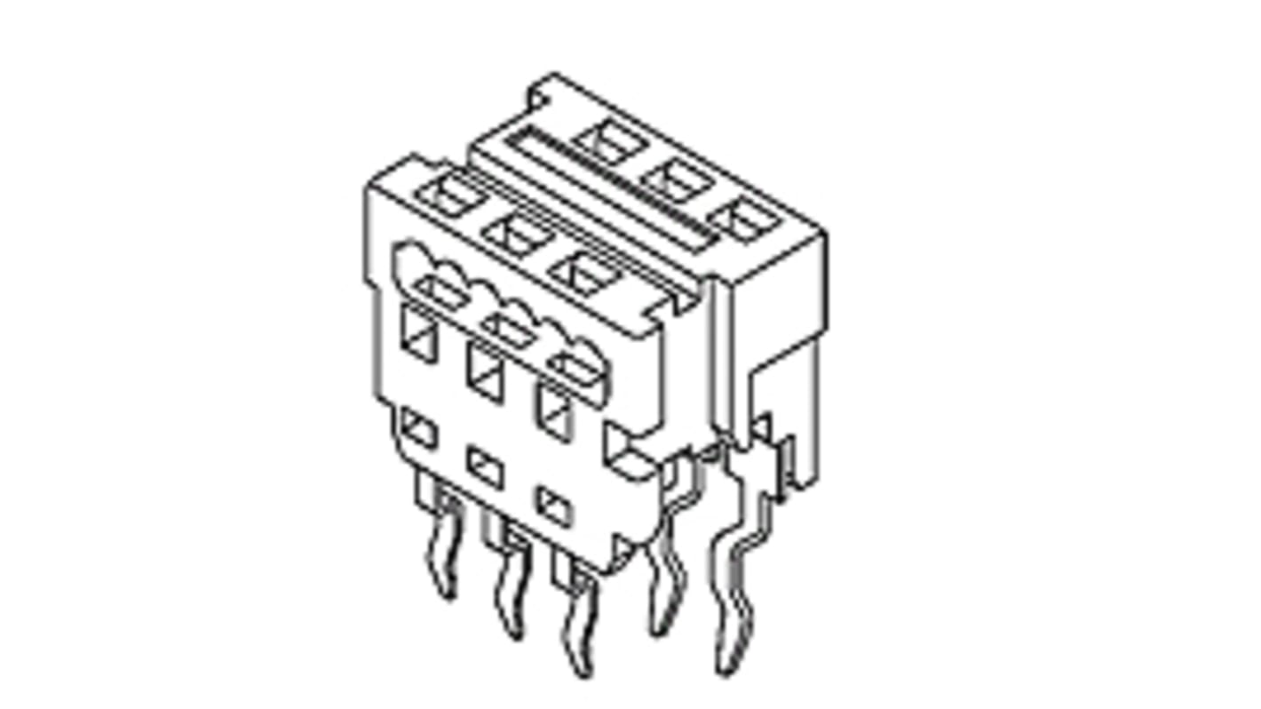Molex 8-Way IDC Connector Socket for  Through Hole Mount, 2-Row