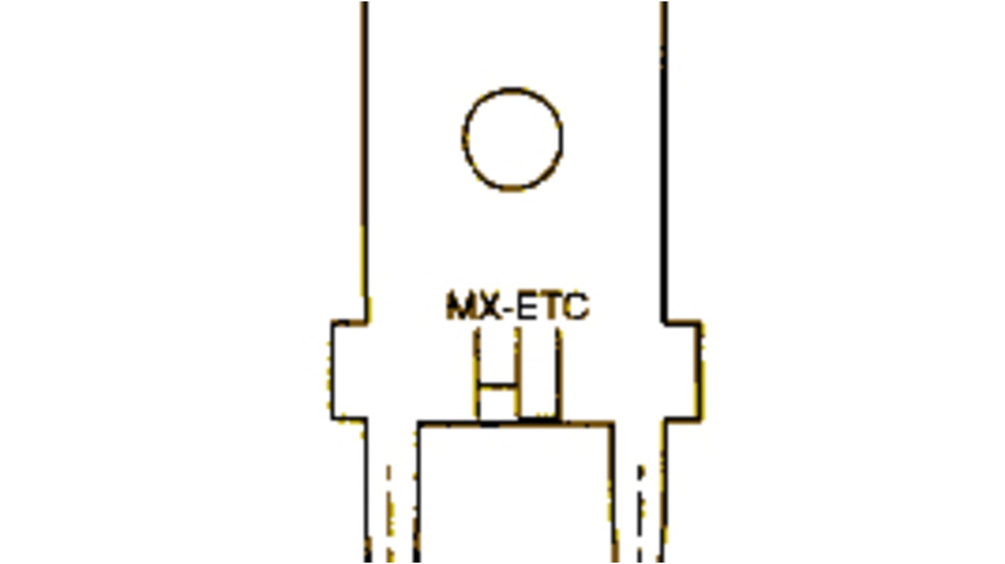 Terminal de lengüeta macho Molex 19705 de soldar, 6.35 x 0.81mm, long. 14.22mm, de Latón estañado