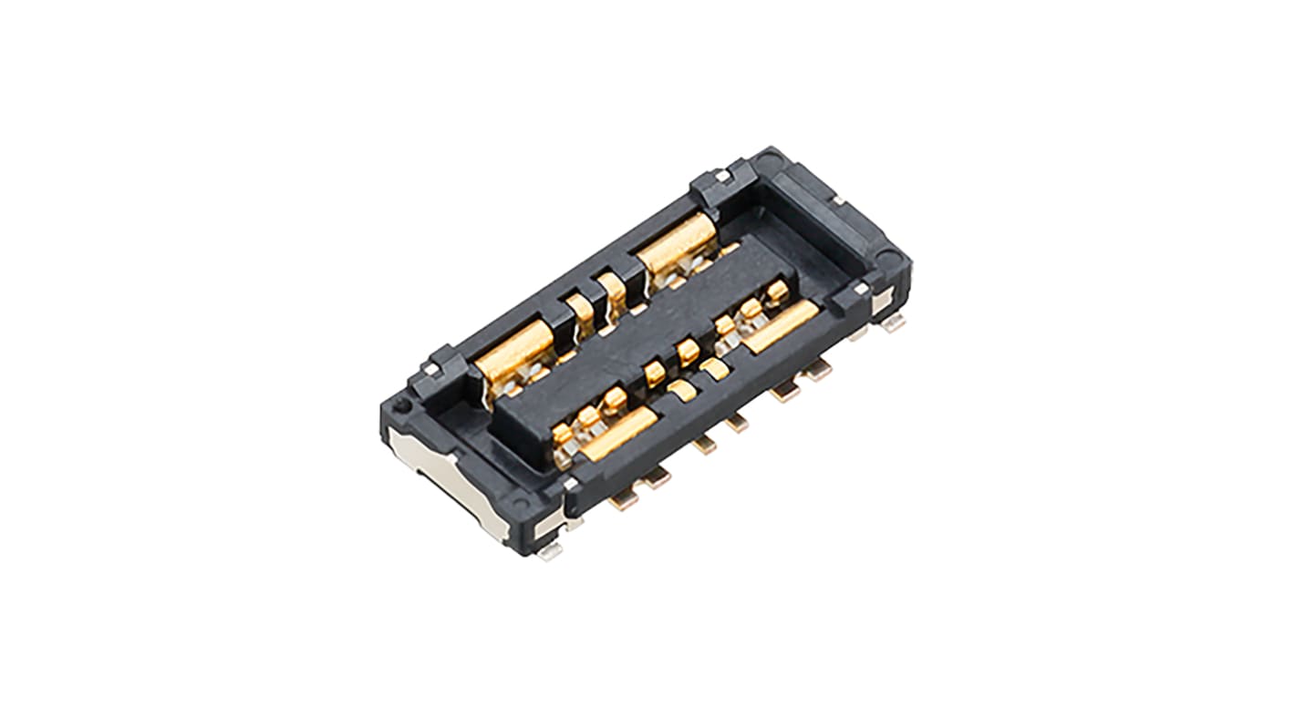 Conector hembra para PCB Panasonic serie B02, de 8 vías en 2 filas, paso 0.8mm, 30 V, 12A, Montaje Superficial, para