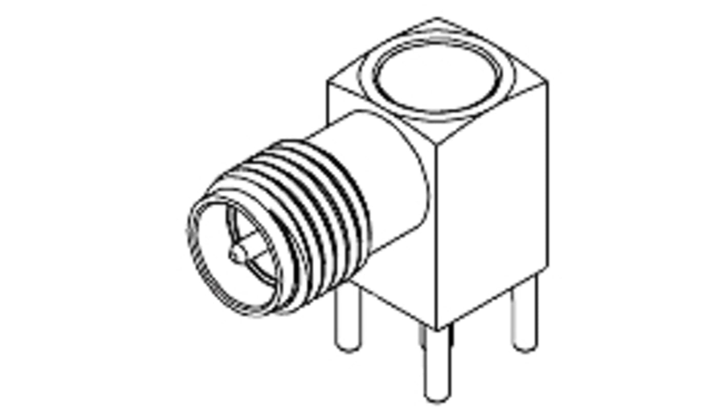 Conector coaxial Molex 73391-0320, Hembra, Ángulo de 90° , Impedancia 50Ω, Montaje en PCB, Terminación de Soldador,