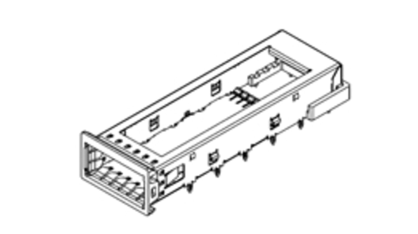 Klec, řada: 74736, orientace těla: Horizontální, počet portů: 1 x 1, Samec, Klec XFP, Press-Fit, délka: 64.03mm, šířka: