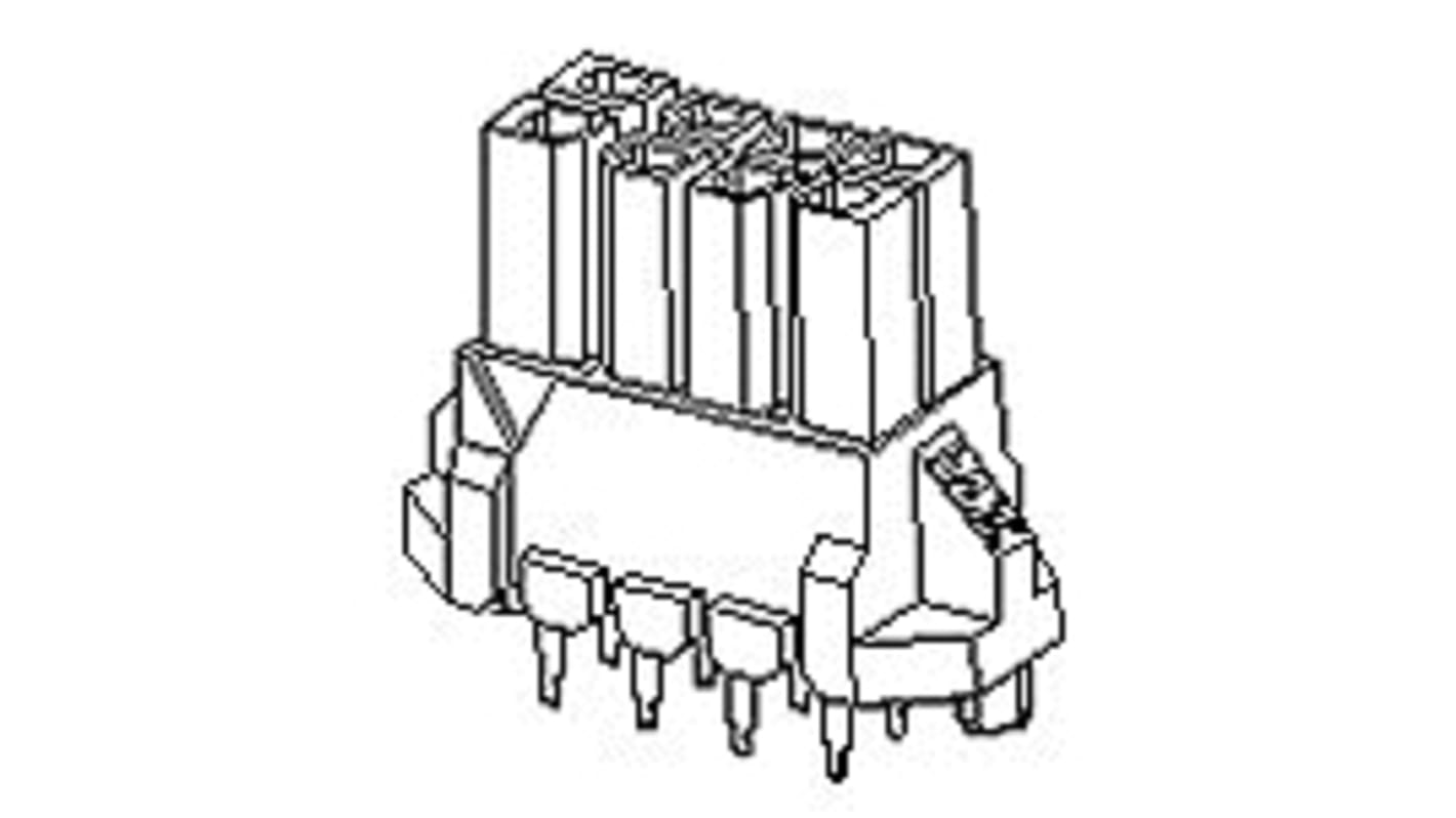 Molex Micro-Fit BMI Series Straight Through Hole PCB Header, 4 Contact(s), 3.0mm Pitch, 2 Row(s), Shrouded