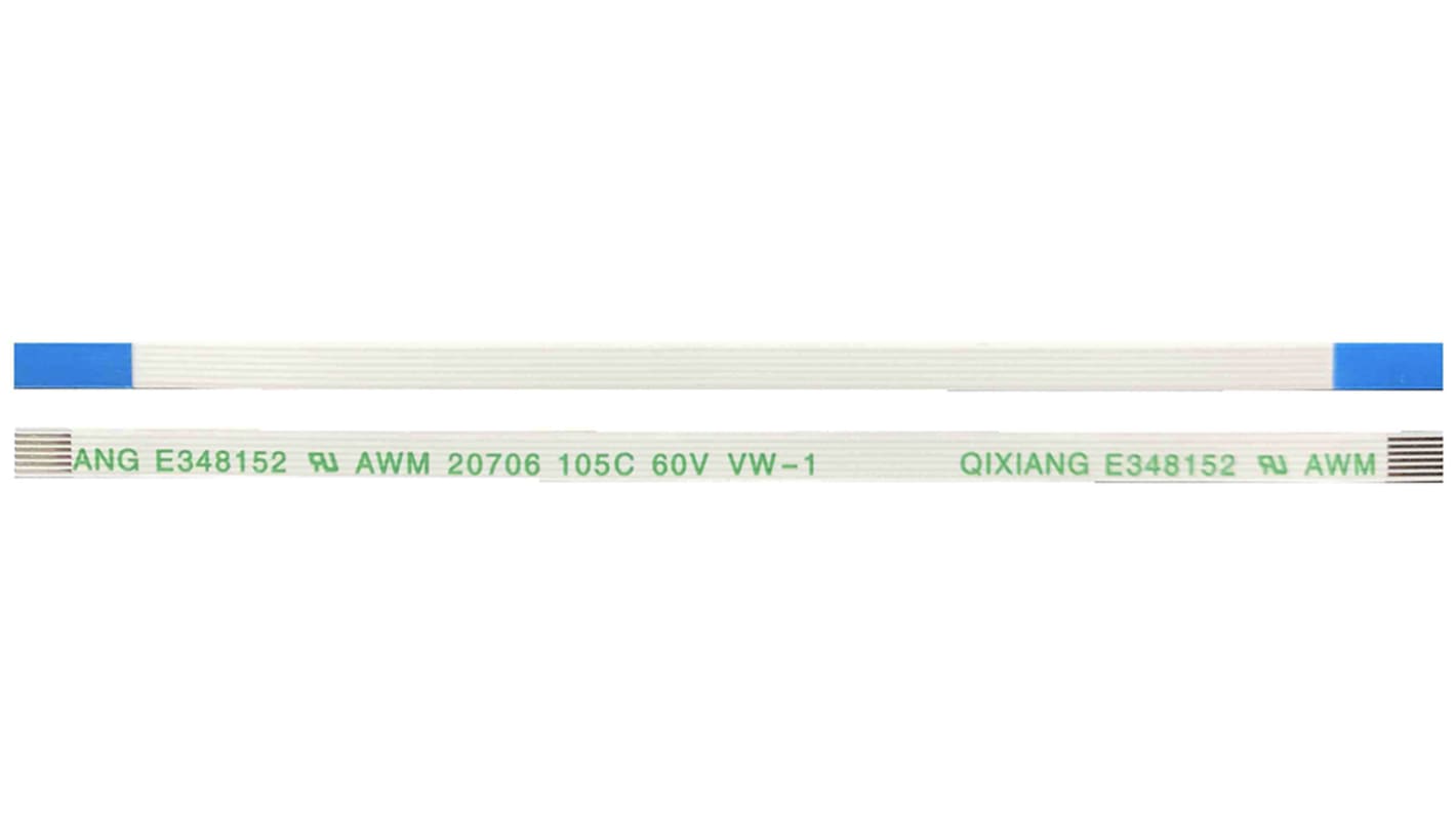 RS PRO FFC Ribbon Cable, 6-Way, 0.5mm Pitch, 200mm Length